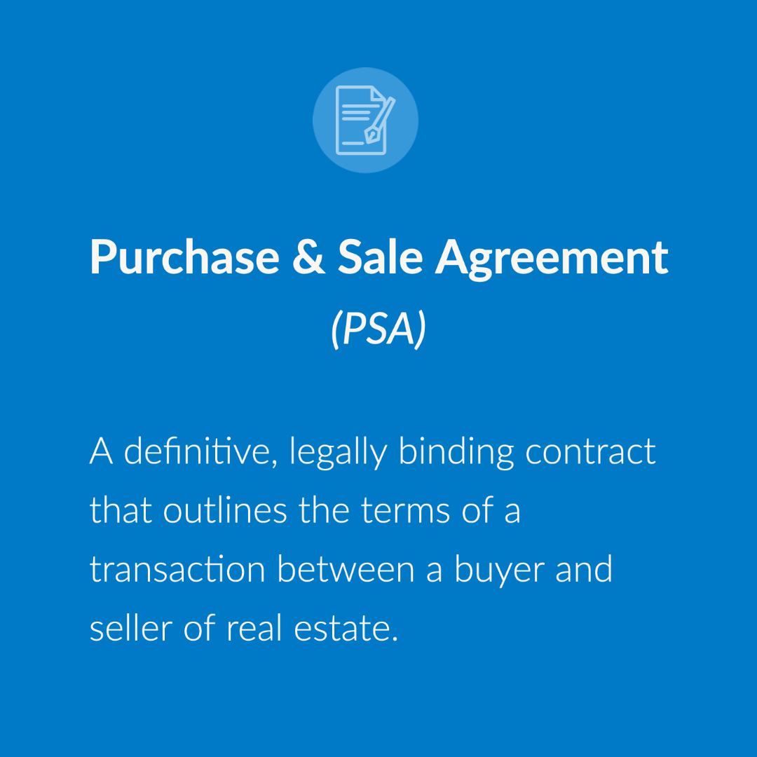 Image that defines as purchase and sale agreement.
